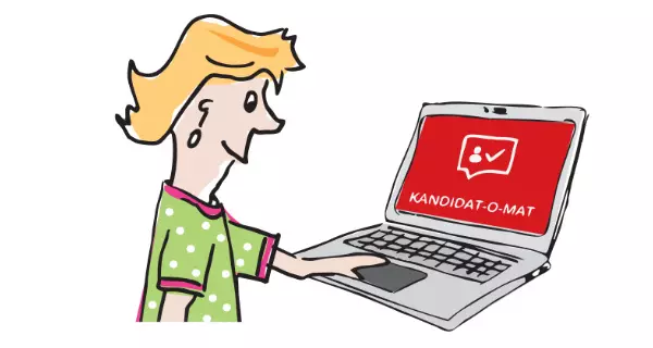 Grafik: Frau am Laptop.