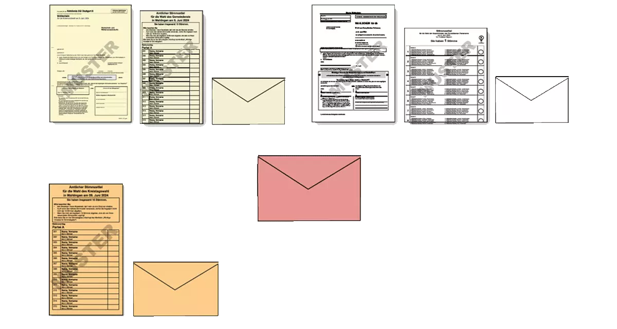 Briefwahl Unterlagen. Grafik: Tamara Dubinin