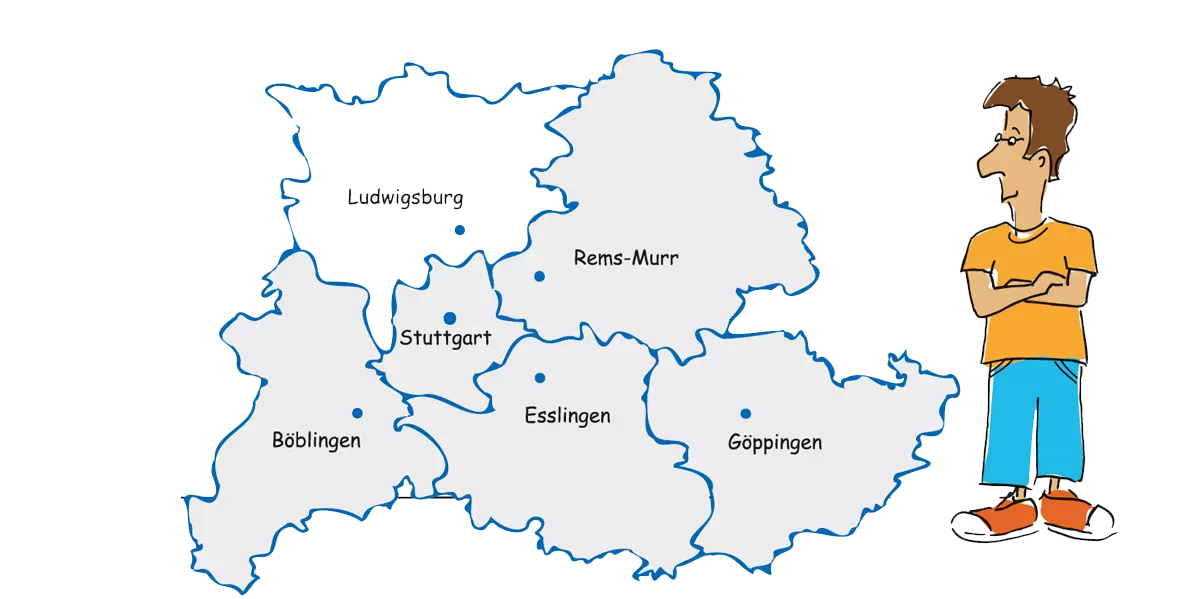 Karte Region Stuttgart. Grafik: Tamara Dubinin